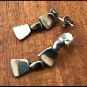 Sterling Silver Triangle Dangle Earrings Thailand